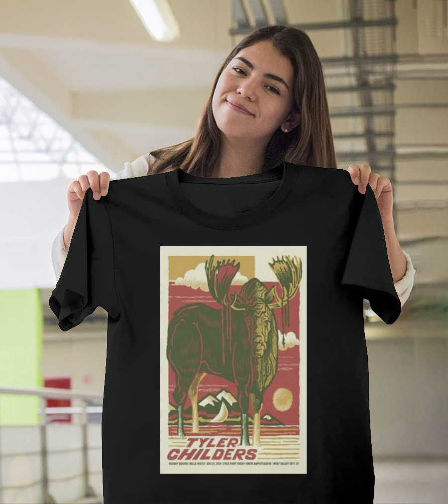 Tyler Childers USANA Amphitheatre August 20 2024 Moose and Mountain Art West Valley City T-Shirt