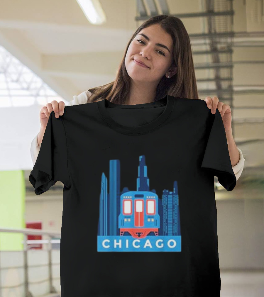 Chicago Skyline El Train T-Shirt