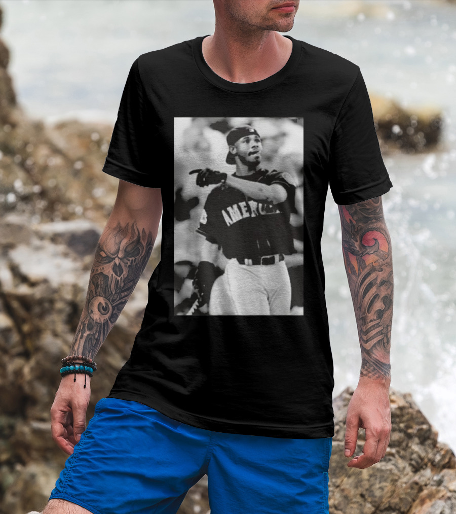 Mina Kimes Wearing Ken Griffey Jr. Baseball America Jersey T-Shirt