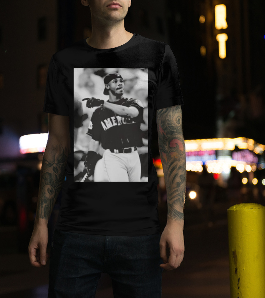 Mina Kimes Wearing Ken Griffey Jr. Baseball America Jersey T-Shirt