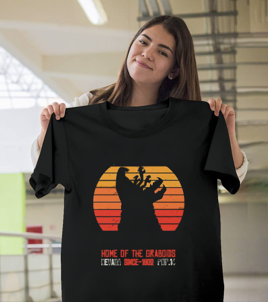 Perfection Nevada Home of the Graboids Since 1902 Pop 14 Vintage Sunset T-Shirt