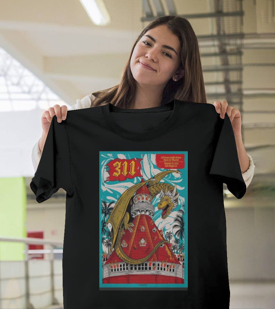311 The Band Cal Coast Credit Union San Diego August 25 2024 Dragon Concert T-Shirt