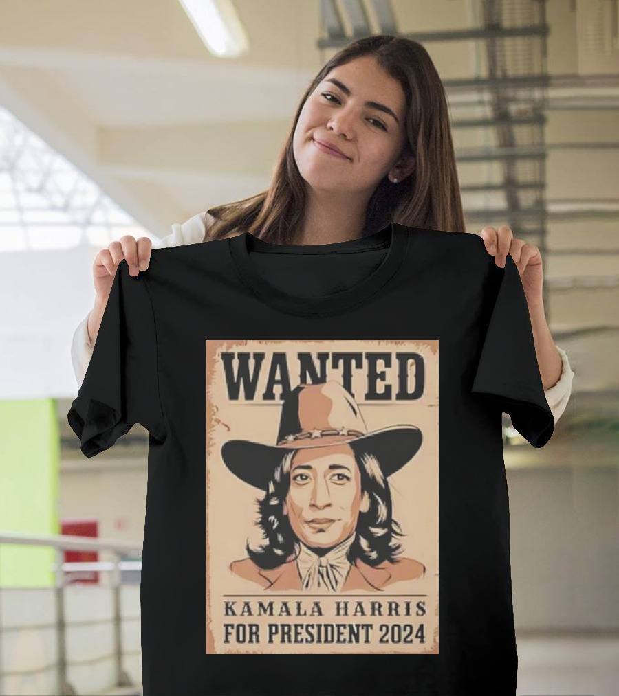 Wanted Kamala Harris For President 2024 Wild West T-Shirt