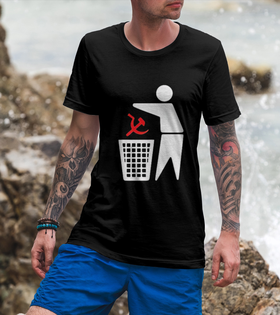 Communism Trash Can Hammer Sickle Disposal T-Shirt