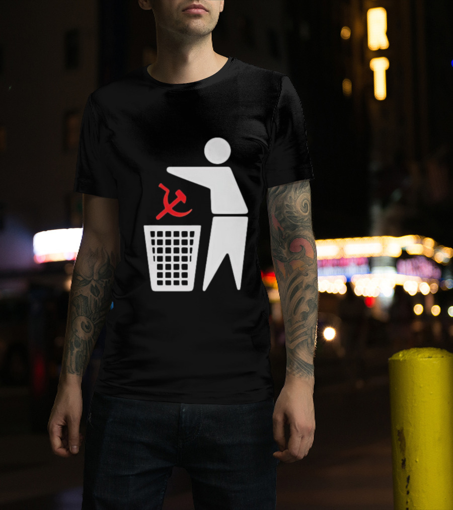 Communism Trash Can Hammer Sickle Disposal T-Shirt