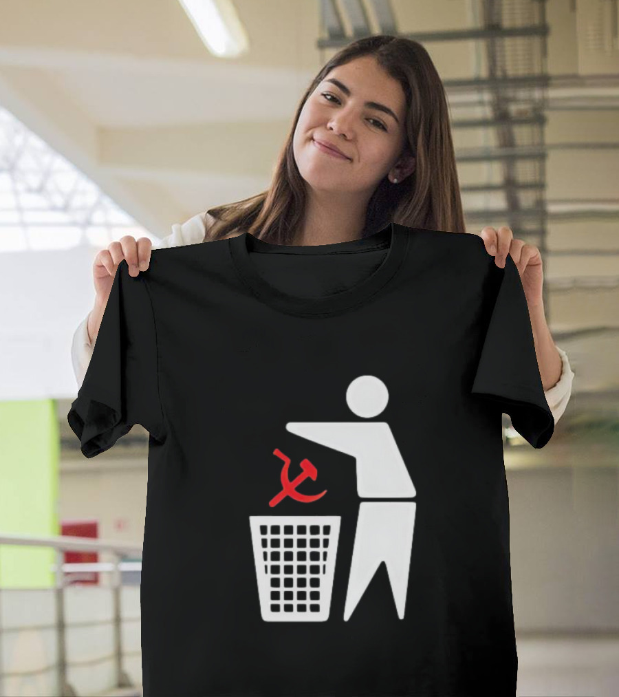 Communism Trash Can Hammer Sickle Disposal T-Shirt