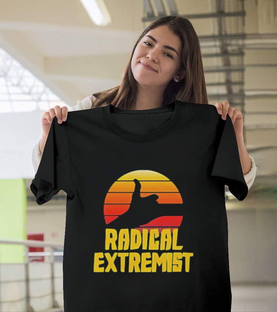 Radical Extremist Vintage Sunset Shaka Hand Gesture T-Shirt
