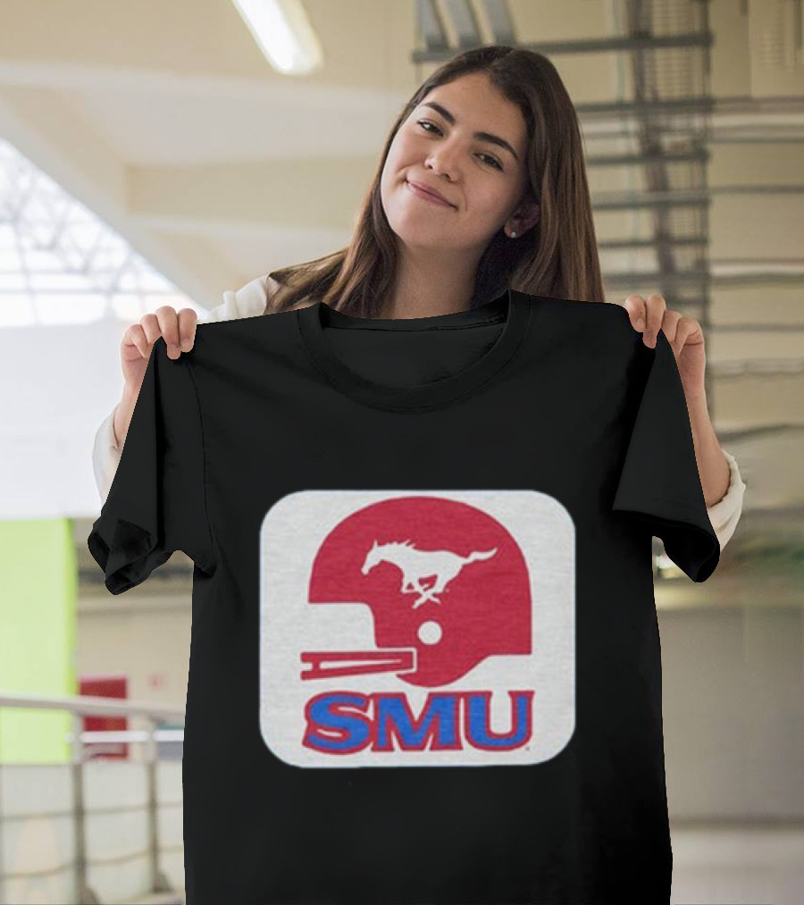 SMU Mustangs Football Red Helmet T-Shirt