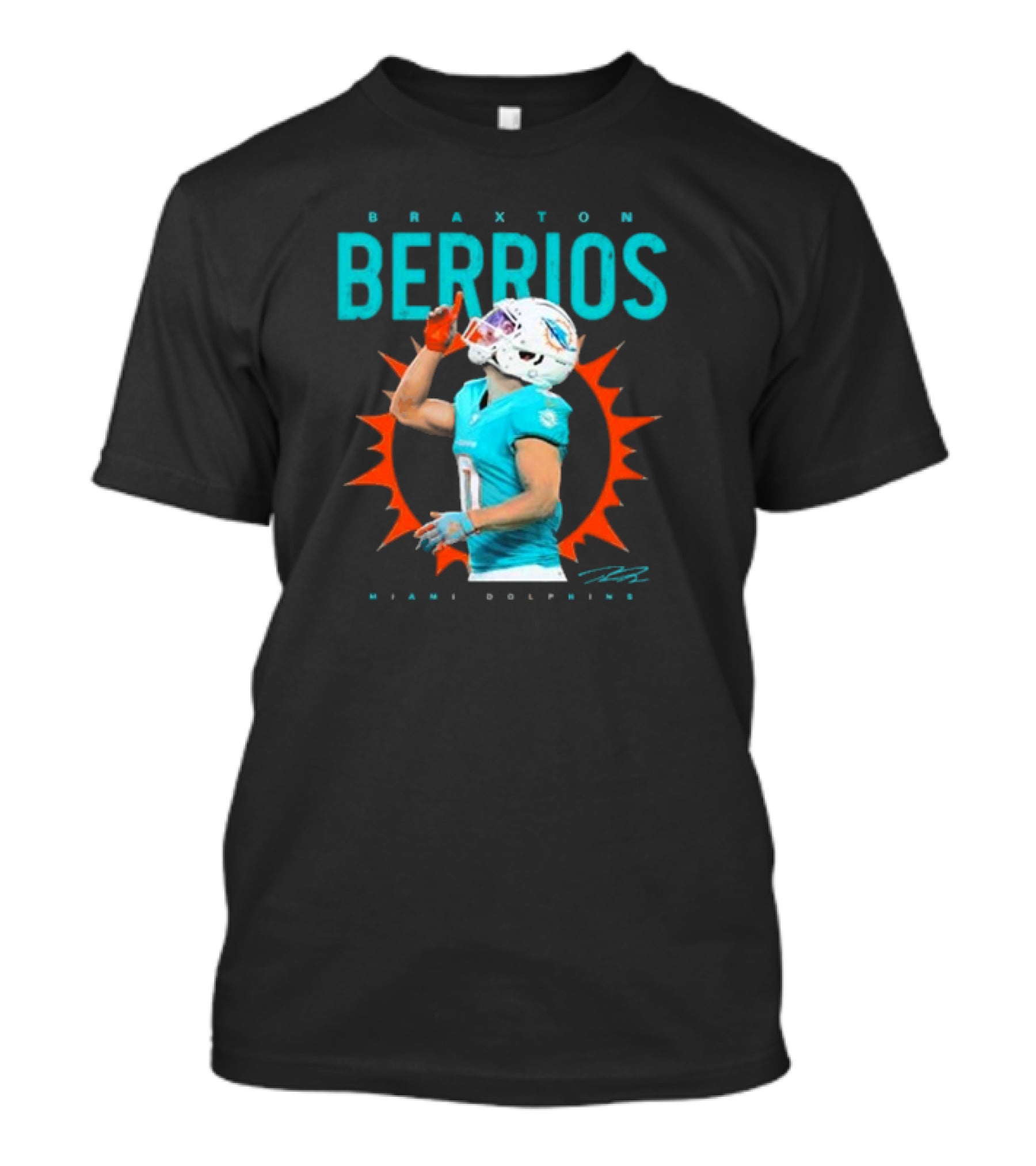 Braxton Berrios Miami Dolphins Signature Player Highlight T-Shirt