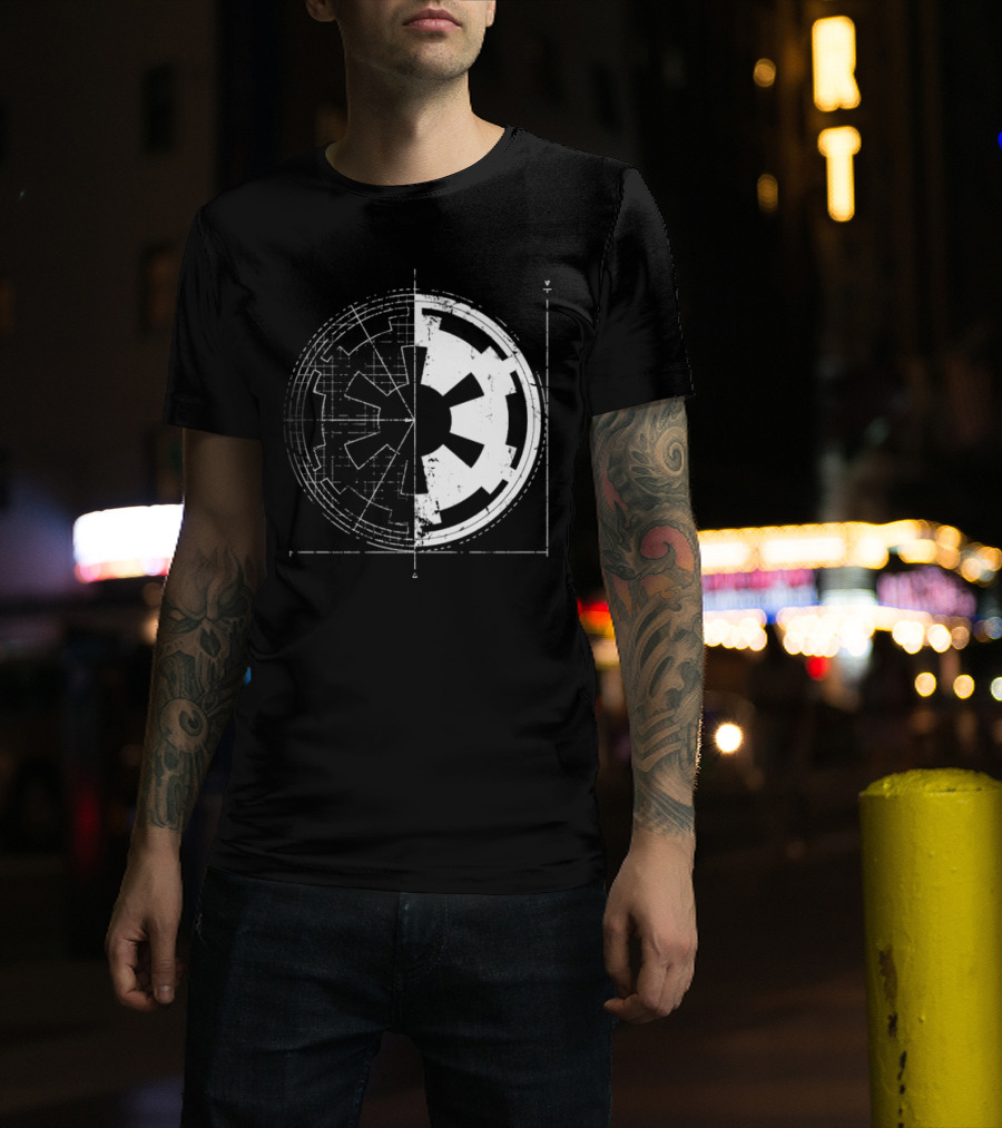 Galactic Empire Emblem Blueprint Schematic Diagram T-Shirt