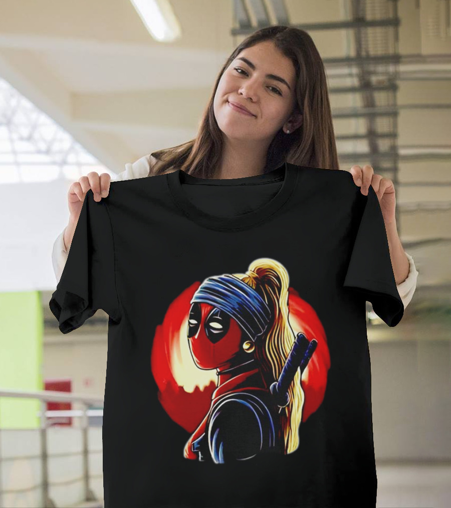 Ladypool Meets Vermeer’s Girl With A Pearl Earring Fusion T-Shirt