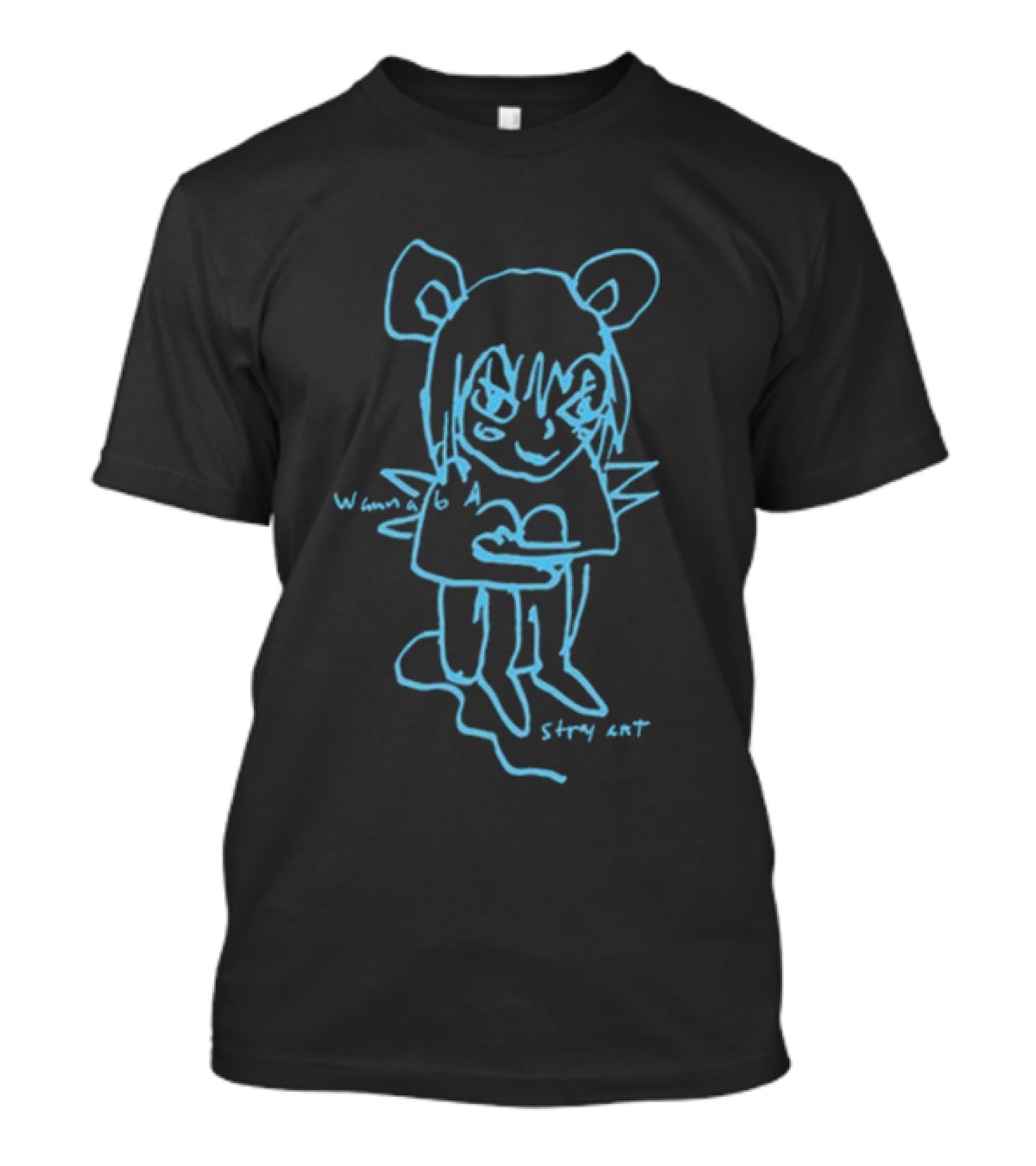 Stray Rats I Wanna Be Blue Sketch Character With Mouse Ears And Spiky Wings T-Shirt