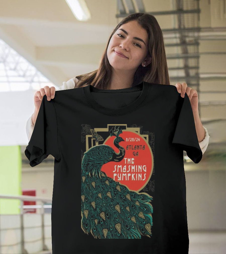 The Smashing Pumpkins Atlanta GA August 28 2024 Peacock Art Nouveau T-Shirt