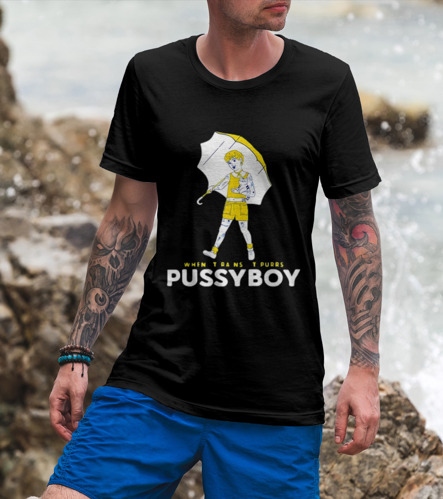 Ezra Michel When Trans It Purrs Pussyboy Umbrella T-Shirt