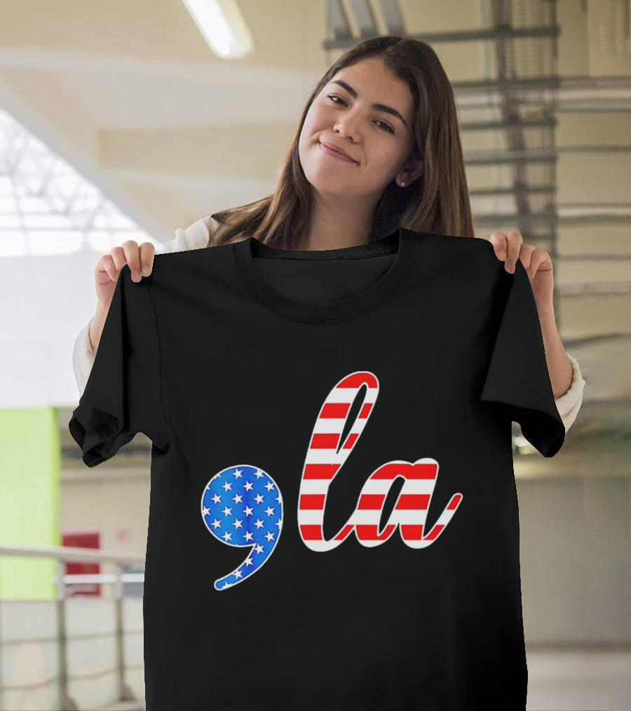Kamala Harris 2024 President Comma La America Flag T-Shirt