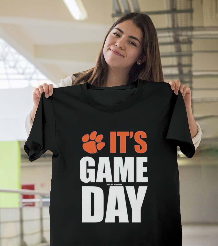 Clemson Tigers It's Game Day Paw Print Alicia Owens T-Shirt