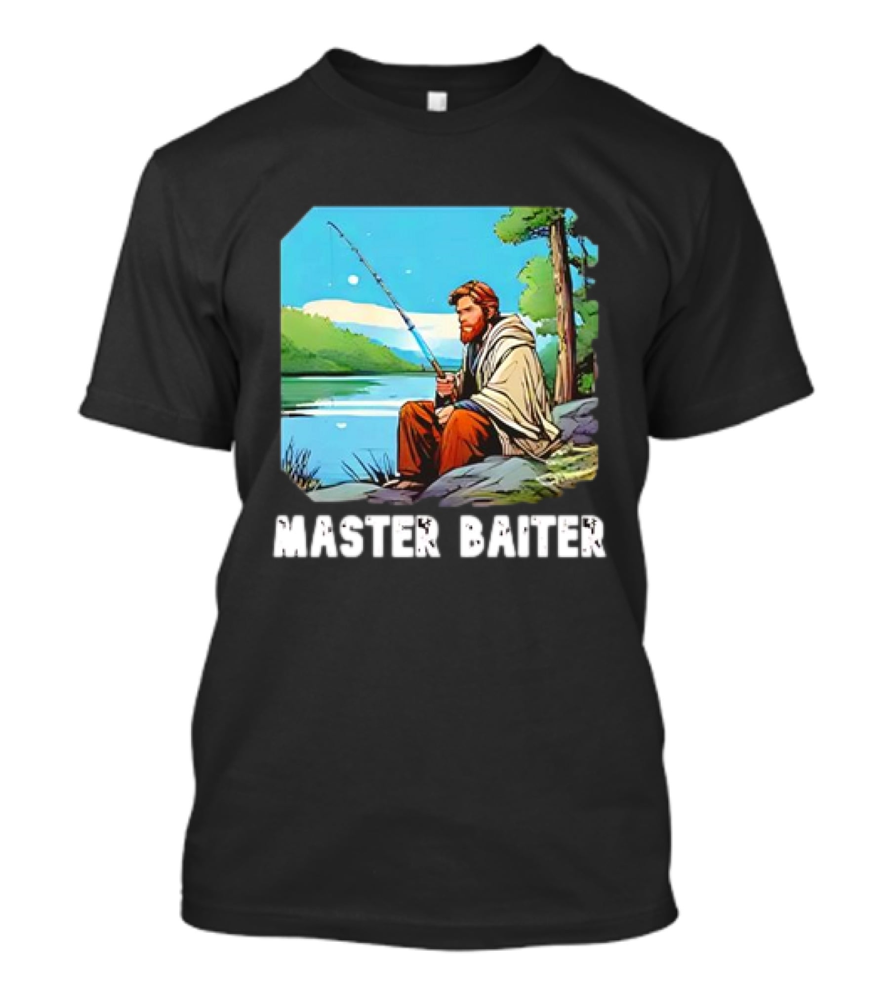 Obi-Wan Kenobi Fishing Master Baiter Forest Scene T-Shirt