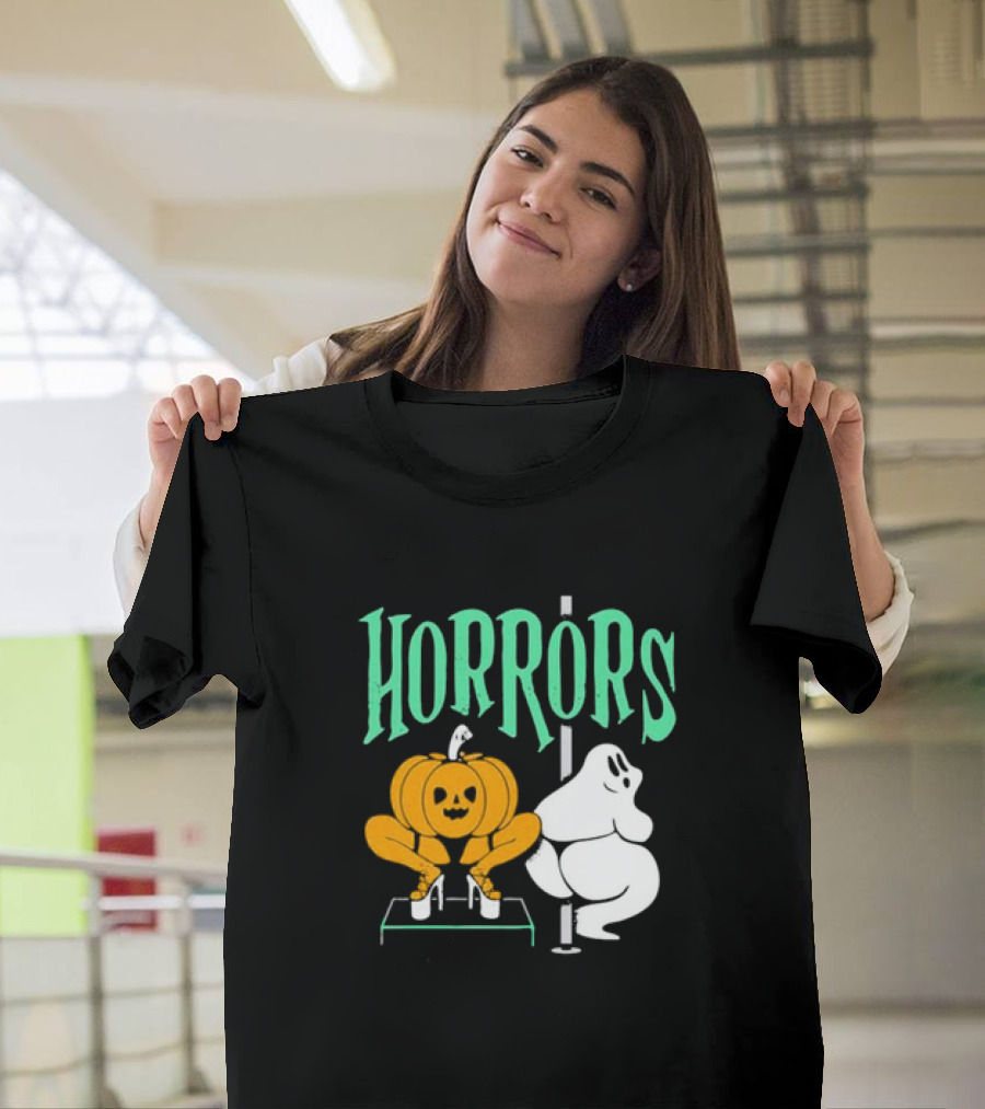 Halloween Horrors Pumpkin and Ghost Dance Scene T-Shirt