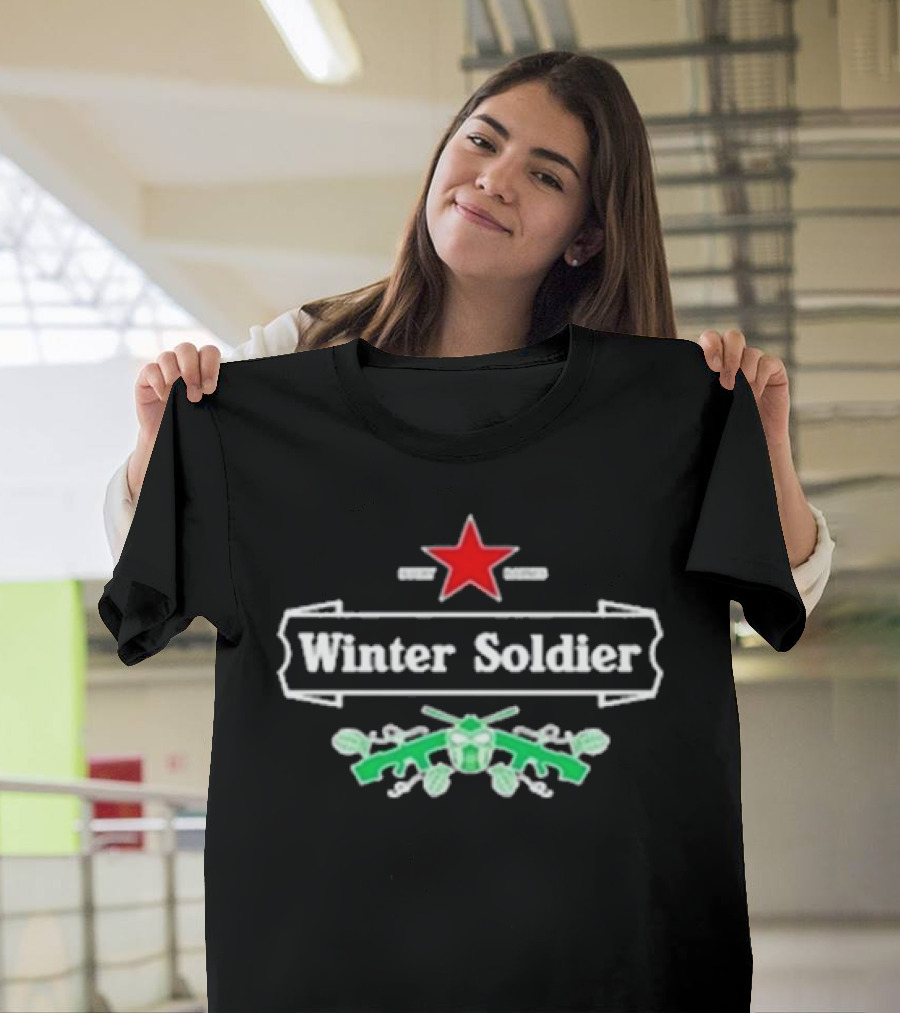 Winter Soldier Bucky Barnes Star Beer Emblem T-Shirt