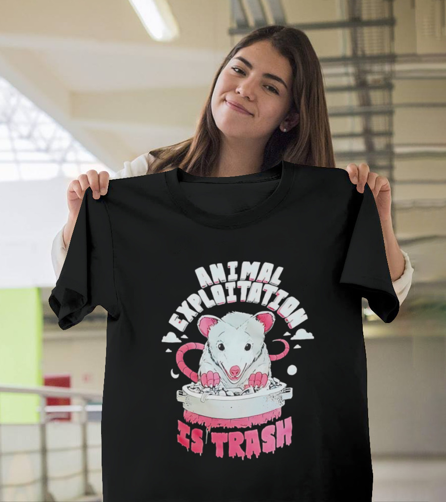 ANIMAL EXPLOITATION IS TRASH Possum T-Shirt