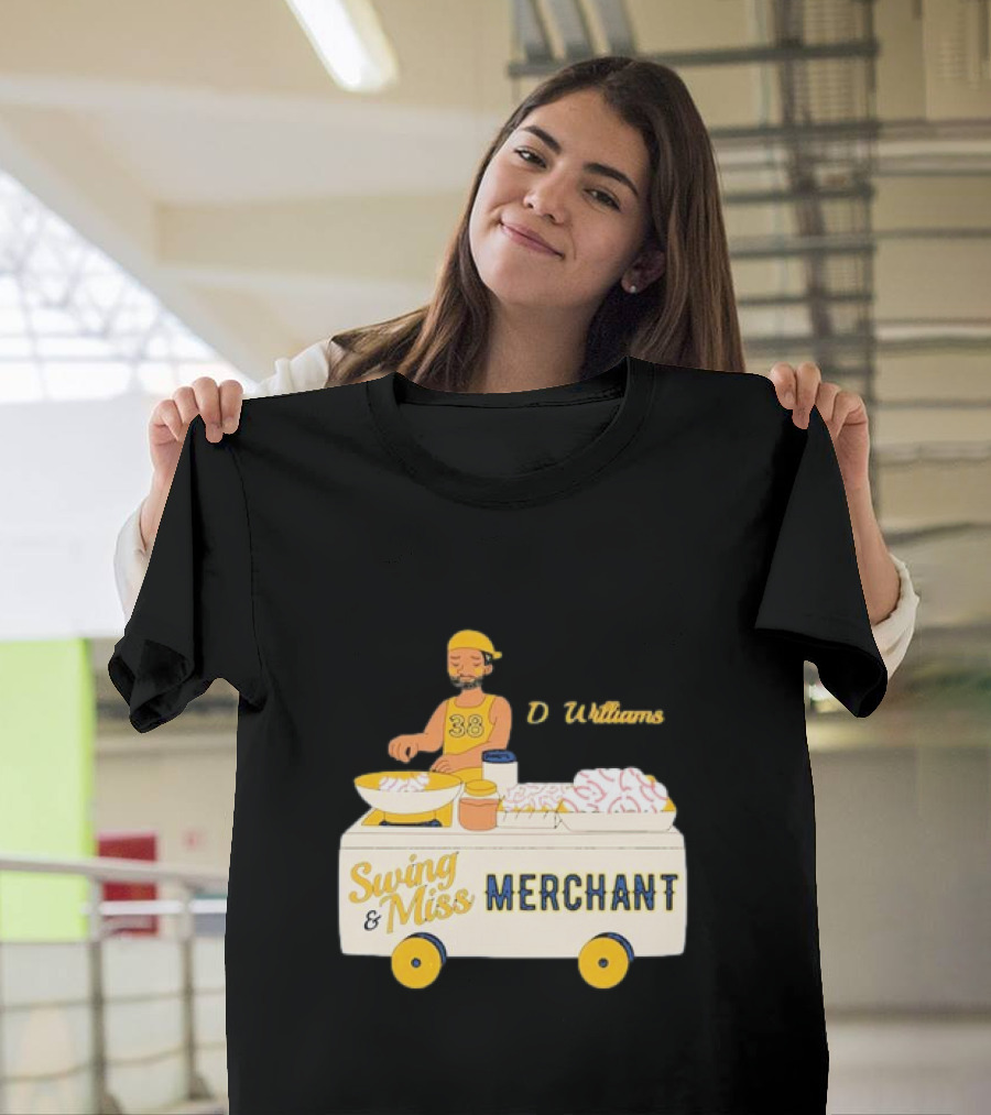 Devin Williams Swing and Miss Merchant Milwaukee Brewers Cartoon Baseball 38 T-Shirt