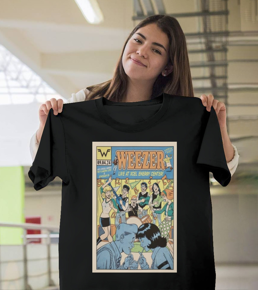 Weezer Live at Xcel Energy Center St Paul MN Sept 4 2024 Comic Style Cover T-Shirt