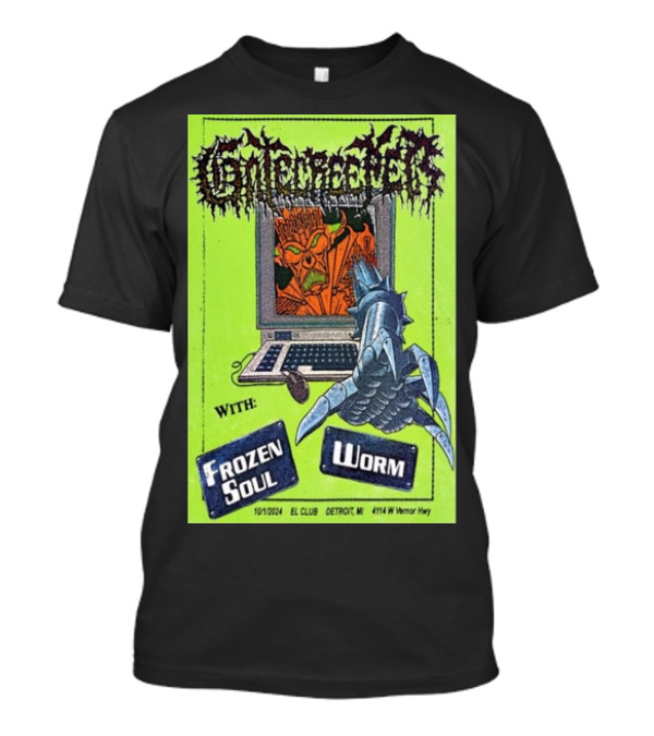 Gatecreeper Detroit MI Oct 1st 2024 With Frozen Soul Worm El Club 4114 W Vernor Hwy T-Shirt