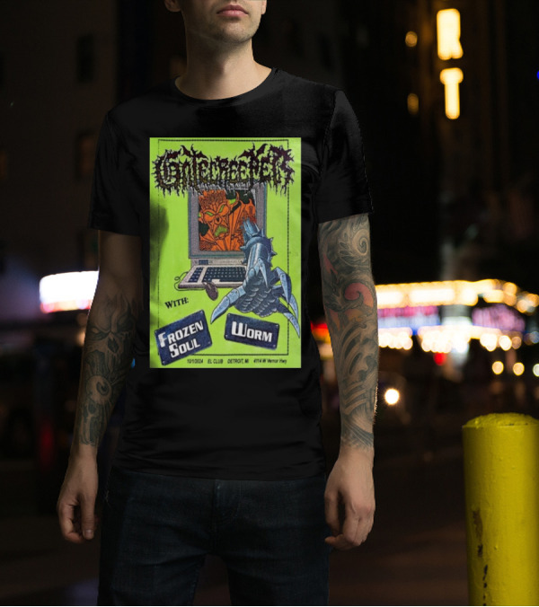 Gatecreeper Detroit MI Oct 1st 2024 With Frozen Soul Worm El Club 4114 W Vernor Hwy T-Shirt
