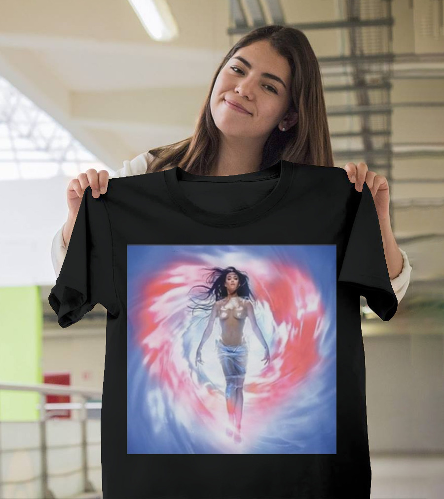 Ethereal Woman Emerging from Cosmic Vortex T-Shirt