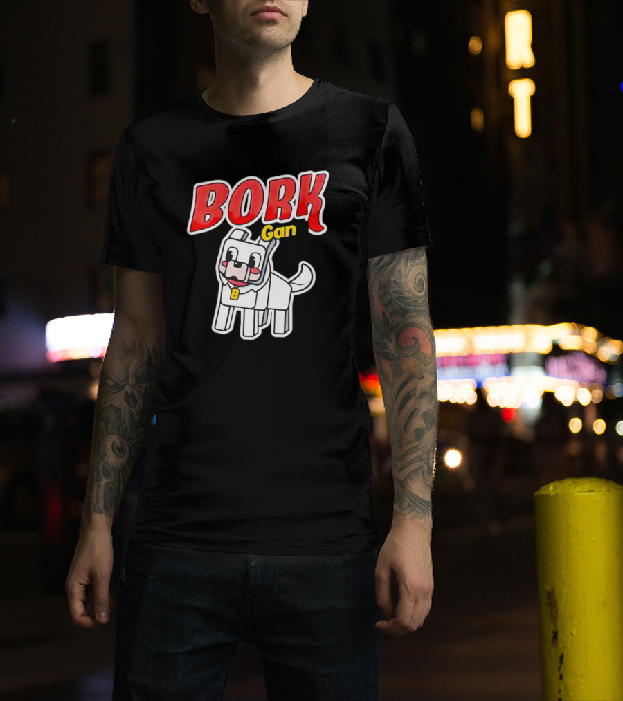 Bork Gang Dog Character With Collar T-Shirt