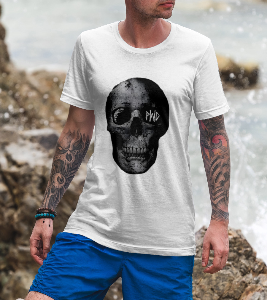 PWD Parkway Drive Dark Days 2012 Atlas Skull Image T-Shirt