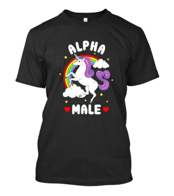 Alpha Male Unicorn Rainbow Father's Day T-Shirt