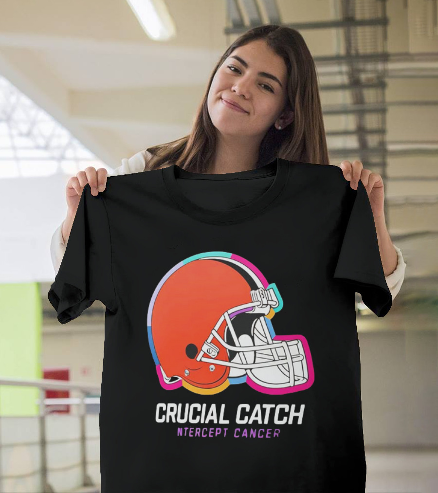 Cleveland Browns Crucial Catch Intercept Cancer 2024 NFL T-Shirt