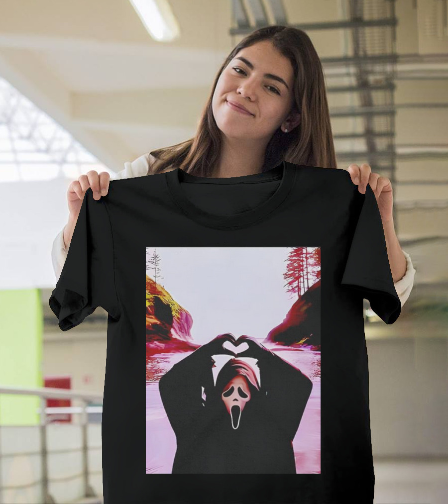 Ghostface Heart Hands Scream Halloween Spooky Woods T-Shirt