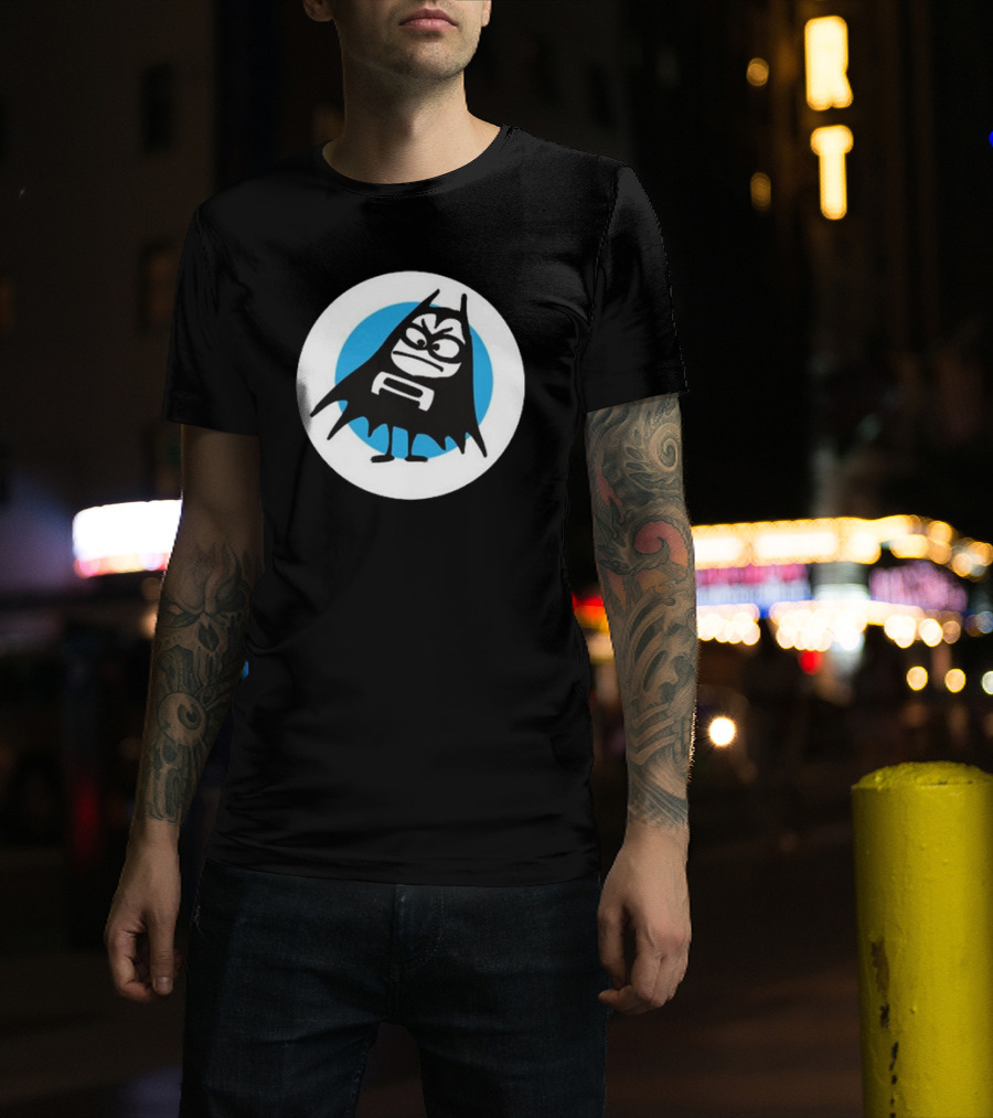 The Aquabats Lil Bat Classic Icon With Cartoon Bat And Mask In Circle T-Shirt