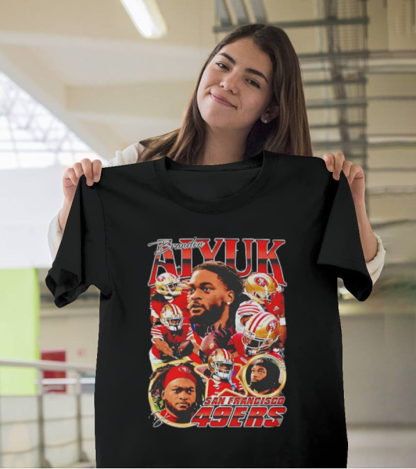 Brandon Aiyuk San Francisco 49ers NFL Football Player Collage T-Shirt