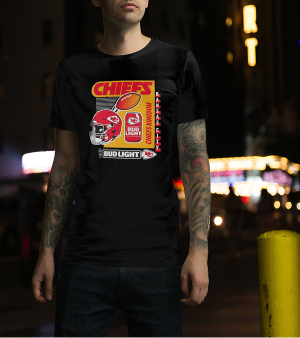 Kansas City Chiefs Bud Light Chiefs Kingdom Helmet Football Can T-Shirt