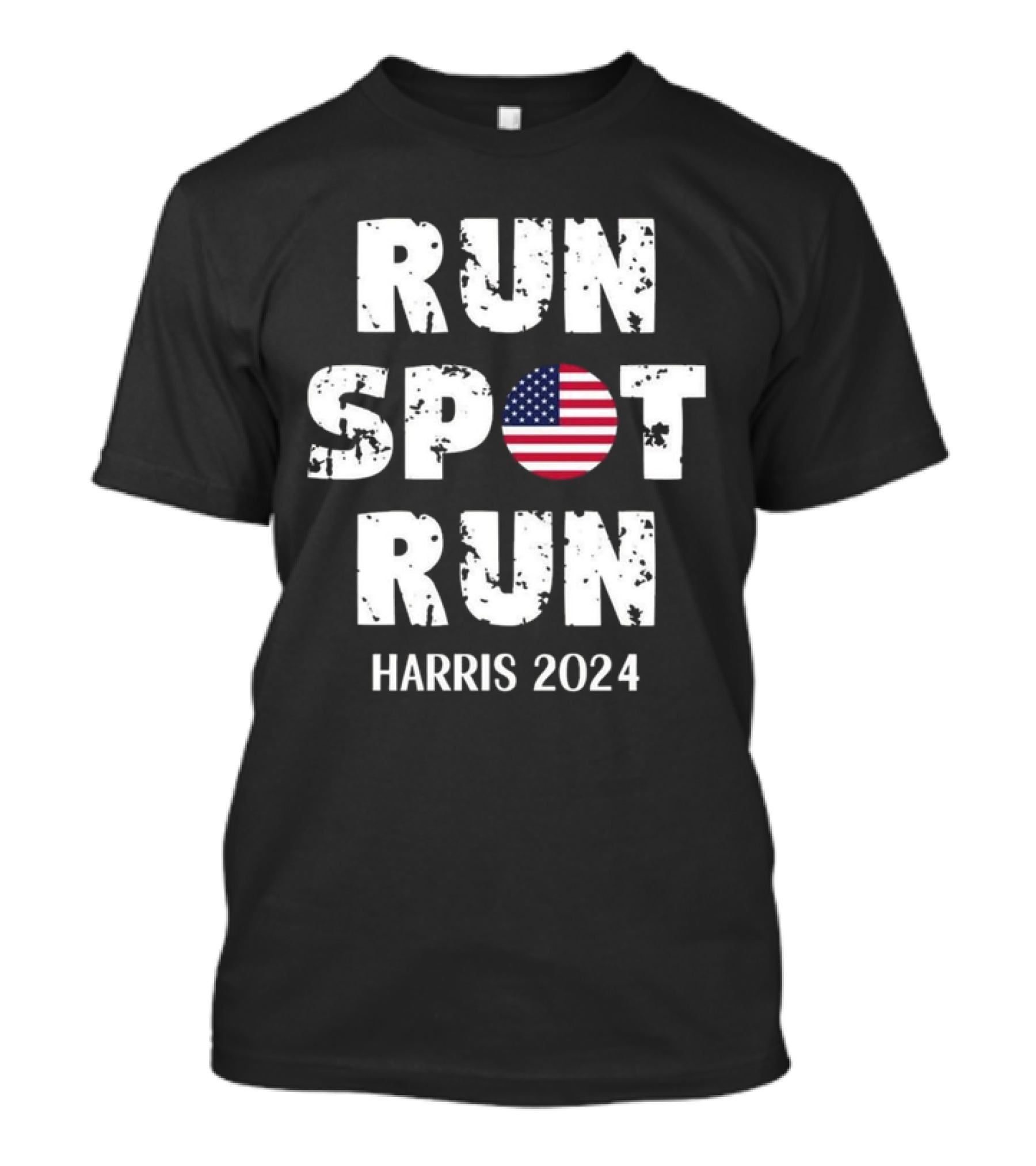 Run Spot Run Harris 2024 American Flag Election Campaign T-Shirt