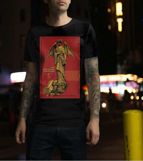 The Smashing Pumpkins Arlington TX September 11 2024 Winged Statue And Cherub T-Shirt