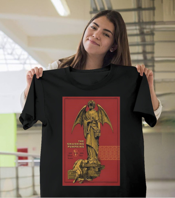 The Smashing Pumpkins Arlington TX September 11 2024 Winged Statue And Cherub T-Shirt