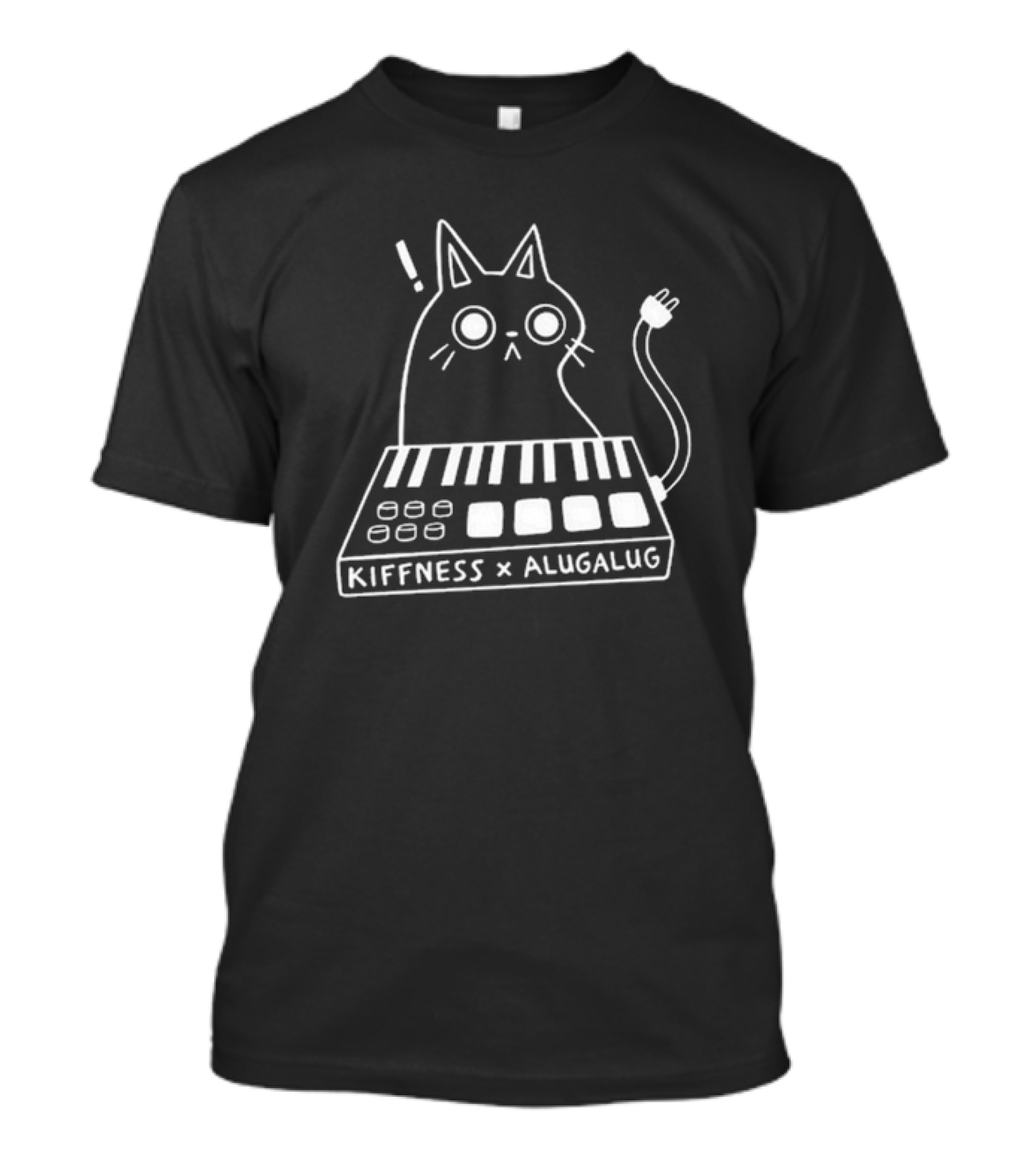 Kiffness X Alugalug Cat Keyboard Plug Drawing T-Shirt