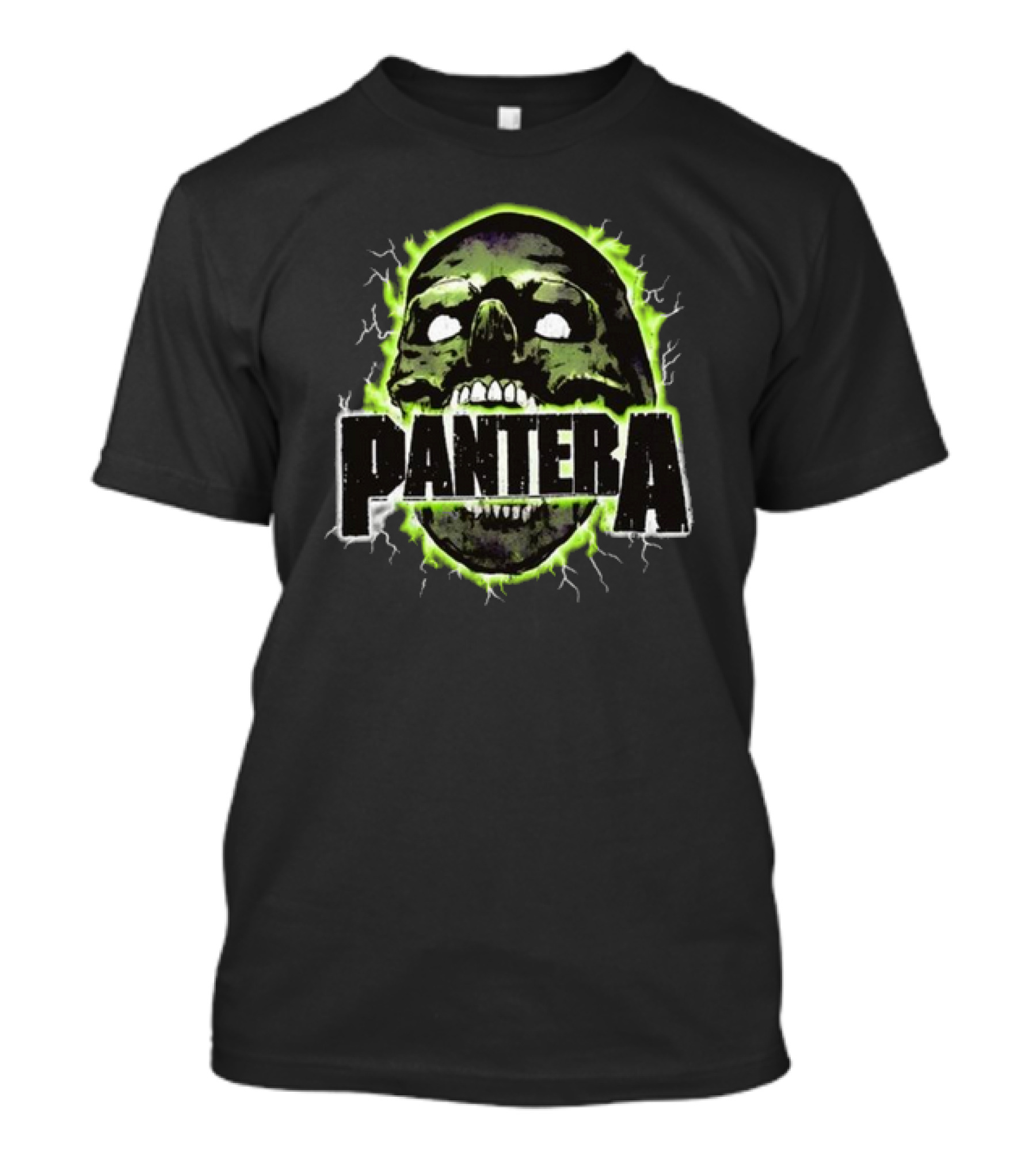Pantera Electric Green Glowing Skull T-Shirt
