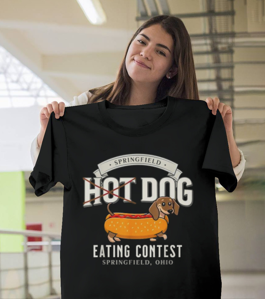 Springfield Hot Dog Eating Contest Springfield Ohio Dachshund Bun T-Shirt