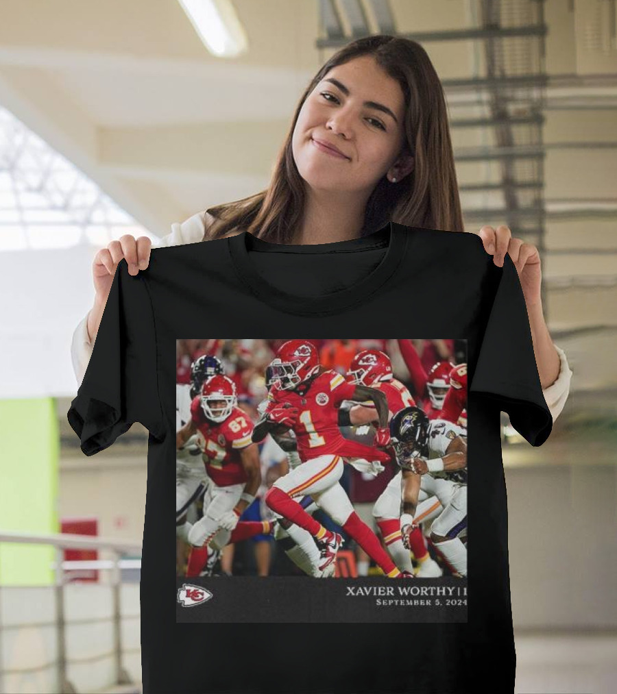 Xavier Worthy Kansas City Chiefs NFL Week 1 September 5 T-Shirt