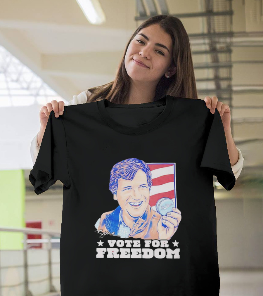 Tucker Vote for Freedom US Flag Pocket T-Shirt