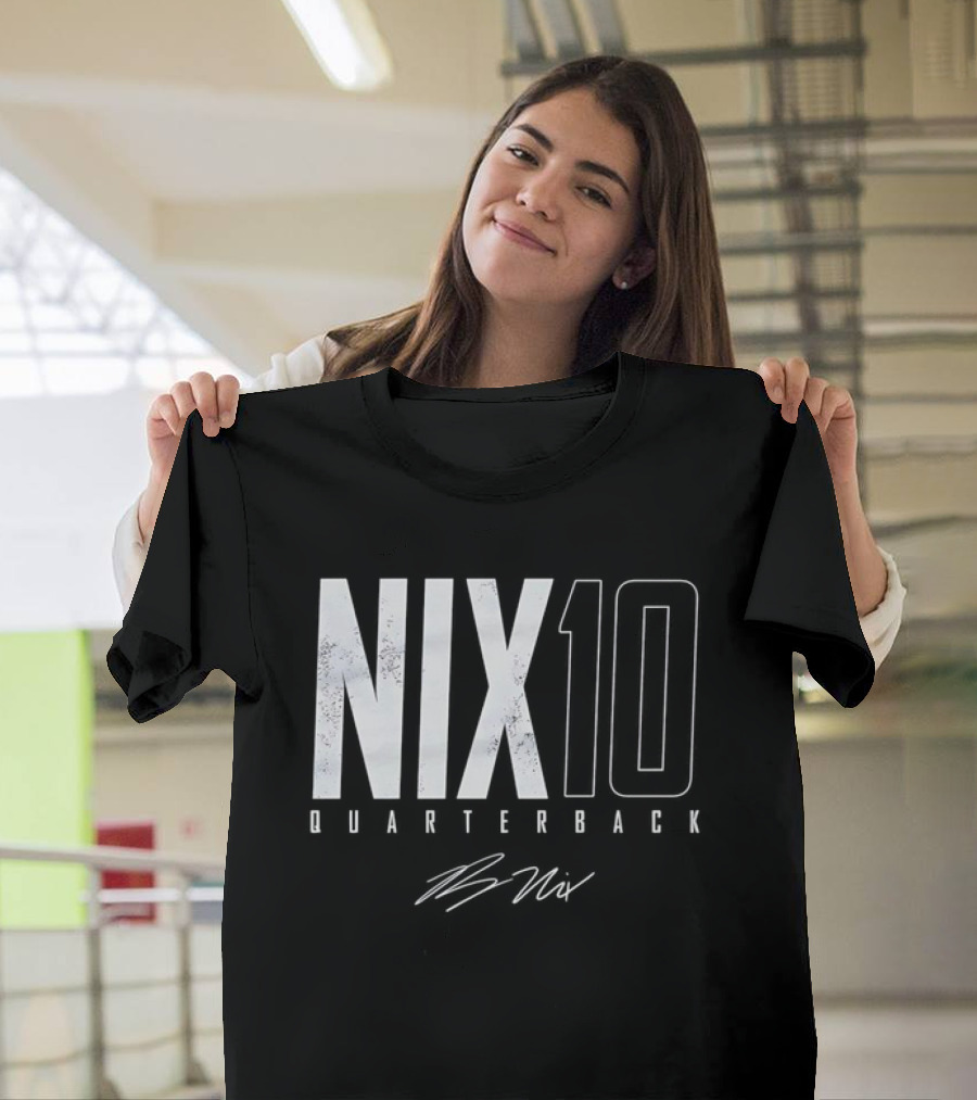 Nix 10 Quarterback Vintage Denver Broncos NFL Football Bo Nix Elite T-Shirt