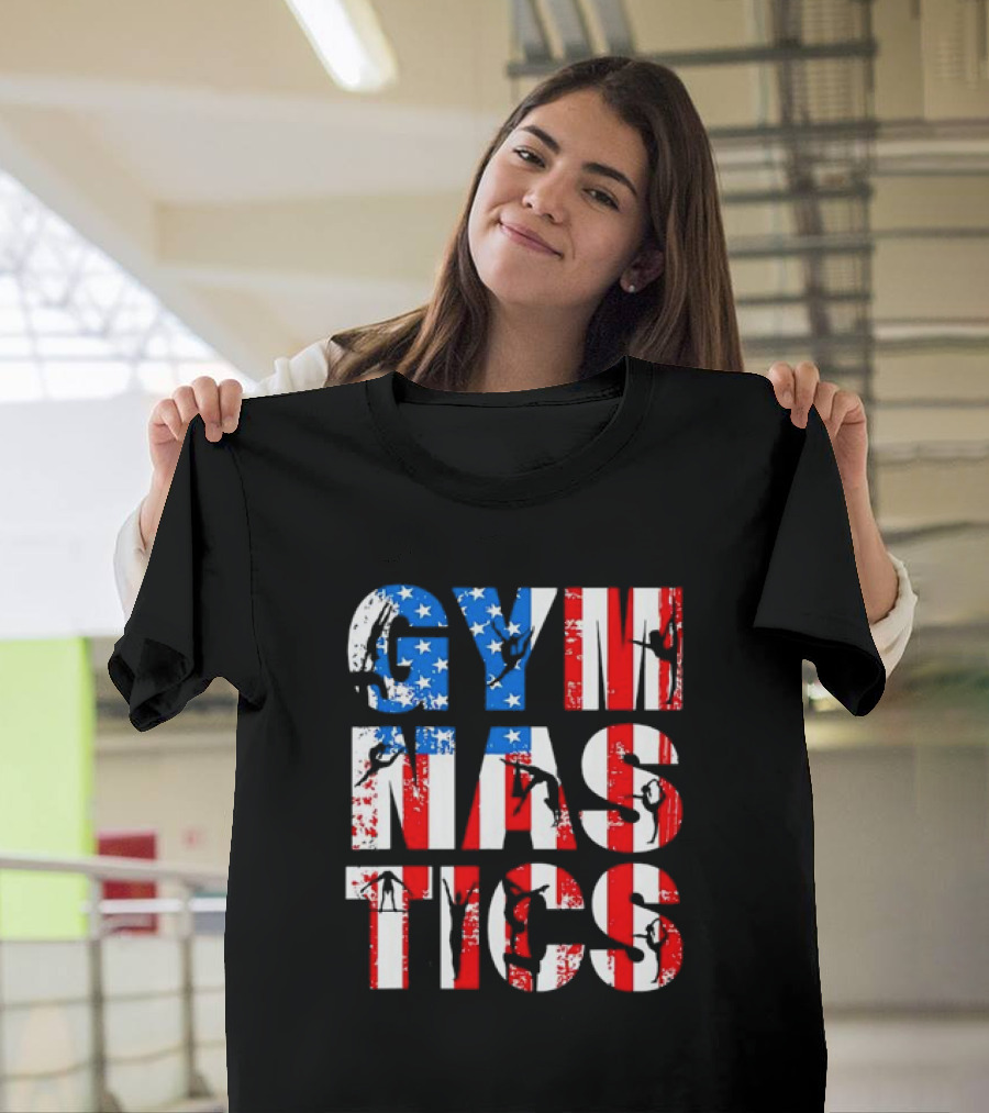 American Flag Gymnastics Team Lovers USA Gymnast T-Shirt