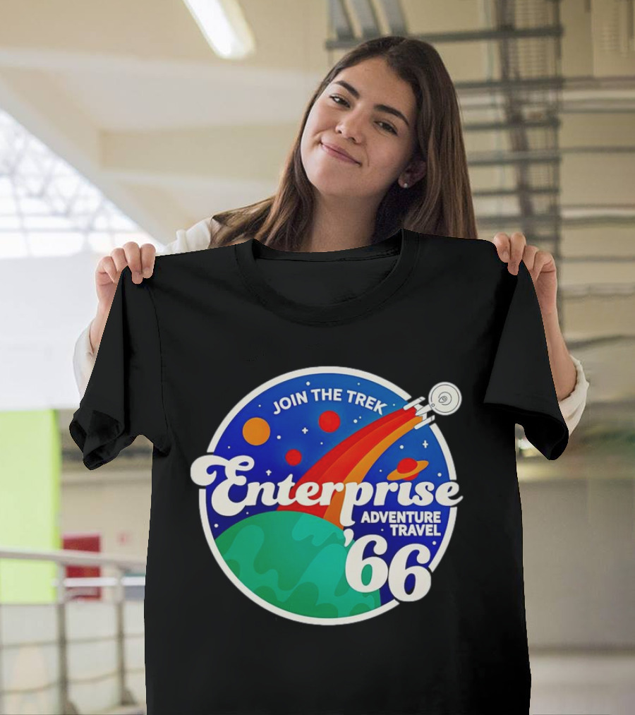 Join The Trek '66 Enterprise Adventure Travel Space Journey T-Shirt