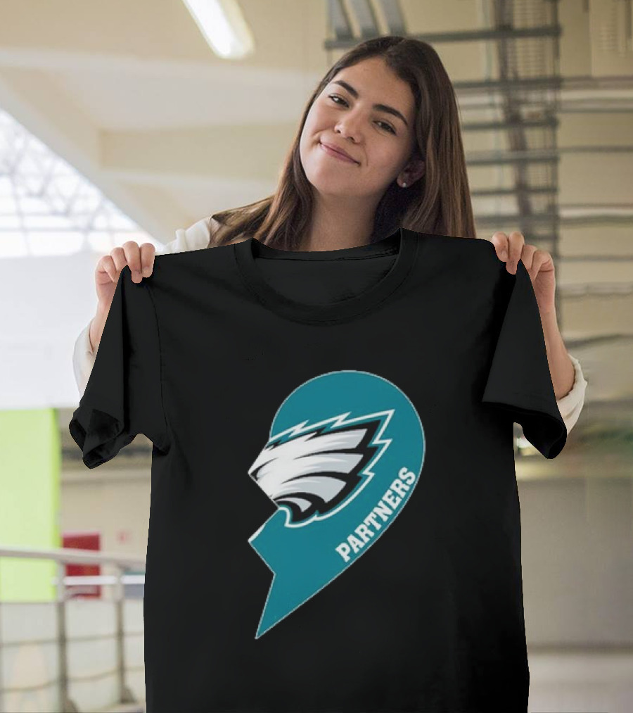 Philadelphia Eagles Partners Logo Half Heart T-Shirt