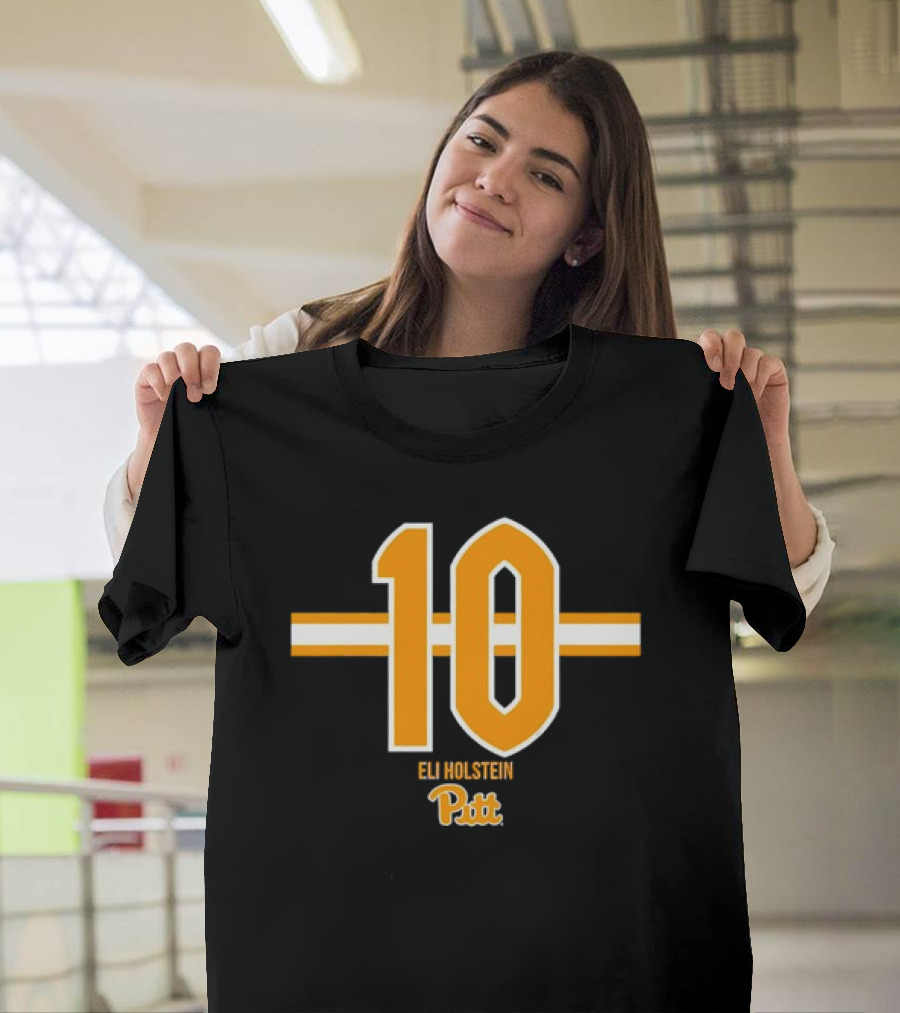 Pitt Football Eli Holstein Number 10 Stripe T-Shirt